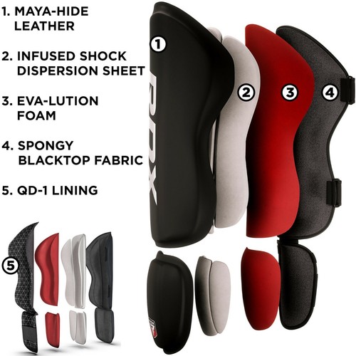Muay Thai Shin Guards by RDX, Sparring Gear, MMA, Kickboxing Shin Pads - Picture 5 of 39
