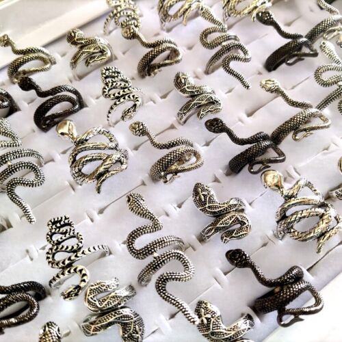 30 piezas/lote de 30 anillos de serpiente exagerados mezcla superior de hip hop animal joyería genial - Imagen 6 de 12