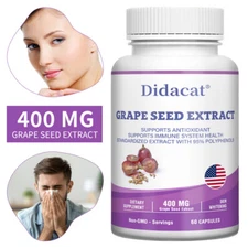 Grape Seed Extract Capsules 450 mg Non-GMO & Gluten-Free