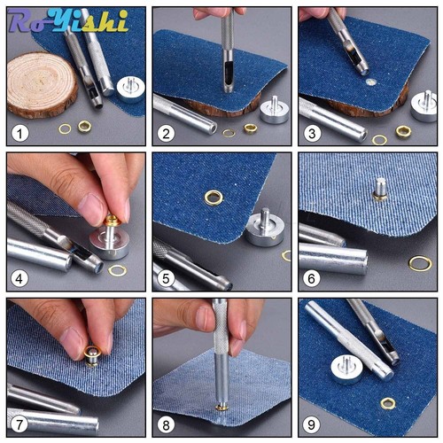 Metal Eyelets Grommets for Leather Craft DIY Scrapbooking Shoes Fashion... - Picture 9 of 16