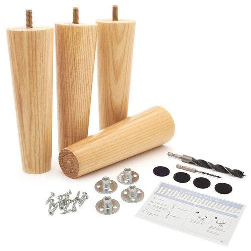 Furniture Legs Set of 4, Premium Ash Wood Replacement, Many Sizes Available - Picture 10 of 33