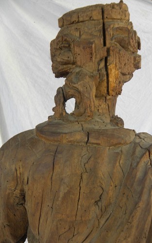 Scultura in legno ANTICA Sovrana coronata h cm 93 XVII secolo SEICENTO ‘600 - Foto 14 di 24