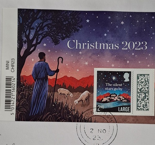 GB 2023 Commemorative Very fine used Christmas Miniature Sheet on envelope - Picture 2 of 3