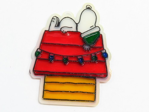 Vintage Peanuts Ornament Snoopy Dog House Christmas 1952 Plastic Charlie Brown - Picture 5 of 10