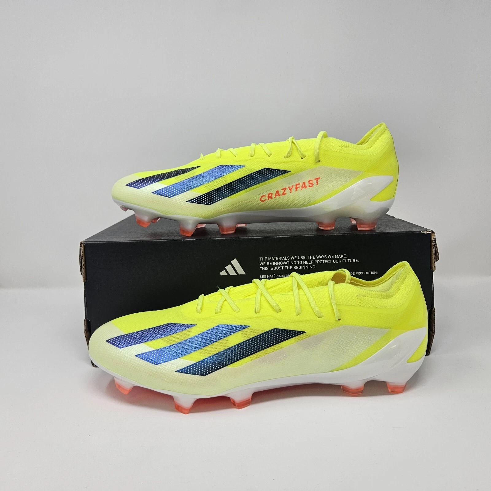 Mens Adidas X Crazyfast Elite FG 'Solar Yellow' Soccer Cleats / IE2376 / Size 12