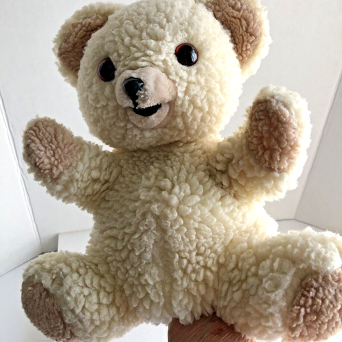 Suavizador de tela acurrucado para marionetas de mano Russ Berrie oso de peluche 10 pulgadas vintage 1986 - Imagen 6 de 10