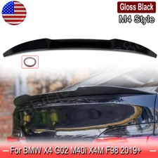 M4 Style Rear Trunk Spoiler Wing Lip For 2019-24 BMW X4 G02 M40i X4M Gloss Black