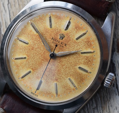 Vtg ROLEX 6424 Jumbo 36mm Oyster Precision Watch Cadet Military Gift Tropical - Picture 2 of 6