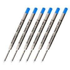 6 Pack - SCHMIDT P900 Parker Style Ballpoint Pen Refills - Blue Fine Point