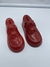 Poll Parrot Shoes Red Plastic Advertising Shoe Bank Vintage Lot of 2 Two