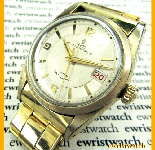 Vintage 1950s Rolex Tudor Prince Oysterdate 34 Original Tuxedo Dial Auto Cal.395 - Picture 5 of 12