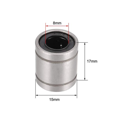 uxcell LM8SUU Linear Ball Bearings 8mm Bore 15mm OD 17mm Length for CNC Machi... - Picture 2 of 5