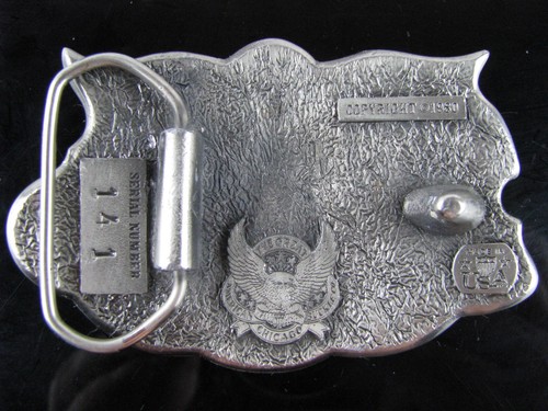 Vintage 1980 Rojo Texas Estrella Solitaria Rodeo Gran Hebilla de Cinturón Americano Longhorn EE. UU. - Imagen 3 de 3