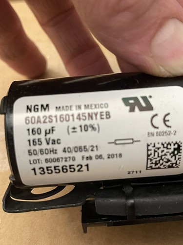 NGM 60A2S160145NYEB 160 uF (+/-10%) 165 Vac 50/60Hz Start Capacitor True 956443 - Picture 2 of 2