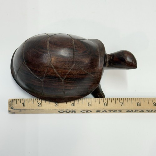 Vtg Hand Carved Turtle Ironwood 8" x 5" x 4” Sculpture Weighs Over 2 Pounds - Picture 7 of 10