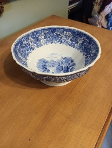 Villeroy & Boch Burgenland Blue White Large Salad Bowl - 23 cm  1/2 - Picture 1 of 9