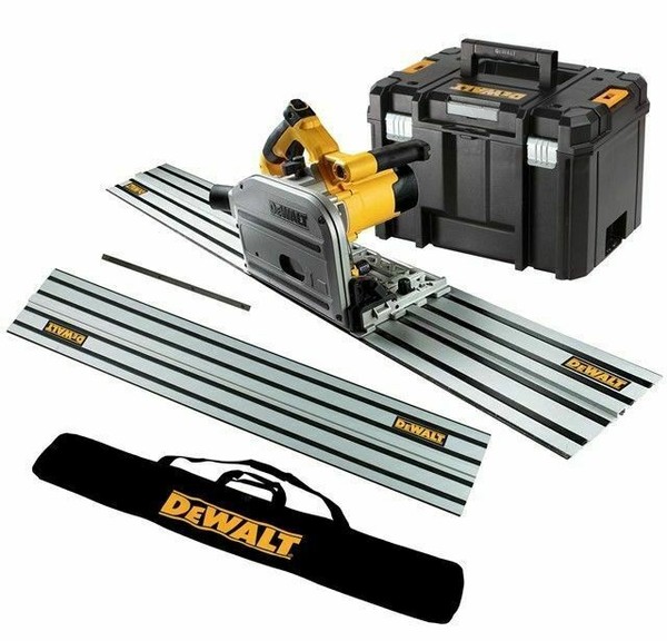 DEWALT DWS520KT Plunge Saw Kit with 2 x 1.5m Guide Rails and Connector