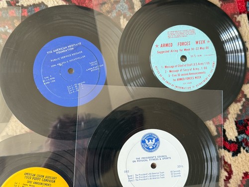 26 PUBLIC SERVICE ANNOUNCEMENT RECORDS 7" RADIO SPOT PEACE CORPS ARMED FORCES - Foto 4 di 12