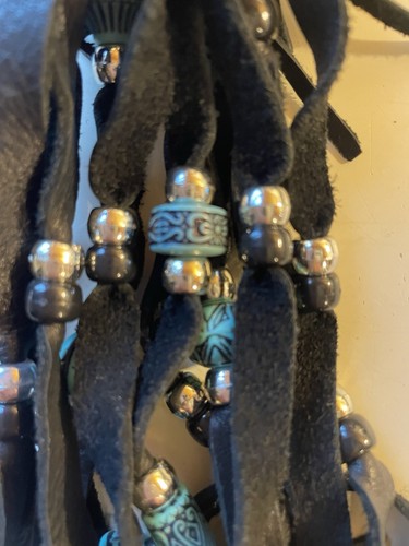 Vintage Hawg Tyd Leder Haarwickel Haarspange Haarschmuck - Bild 9 von 9
