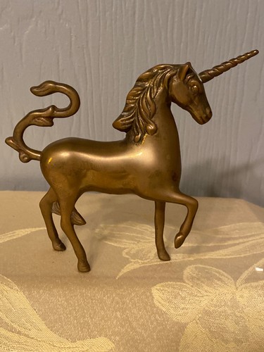 Massives Messing Einhorn Hergestellt in Korea Fantasy Mittelalter 6" T - Bild 3 von 4