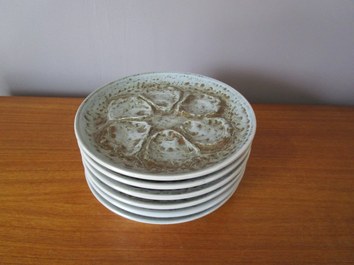Lot de 5 assiettes à huitres Sarreguemines - Ressourcerie Histoires