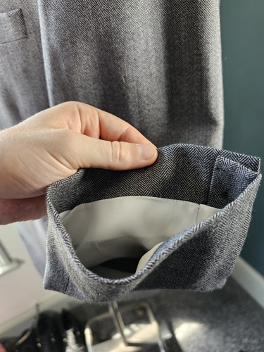 Hardy Minnis Suit Savile Row Bespoke UK 42 Grey Herringbone Wool Trousers 38x29 - Picture 10 of 22