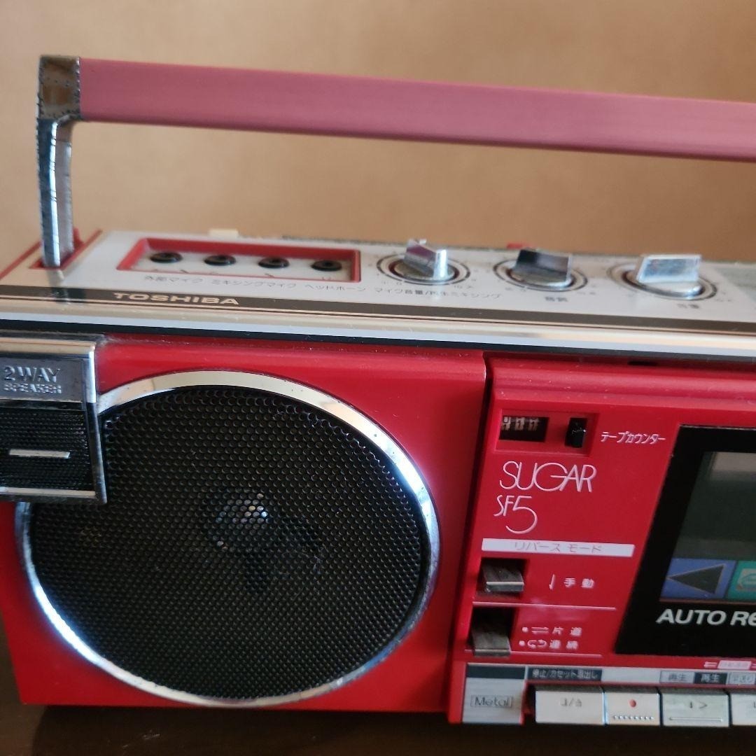 TOSHIBA SUGAR SF5 カセットプレーヤー レッド TOSHIBA SUGAR SF5 RT-SF5 Red Radio Cassette Player Junk | eBay