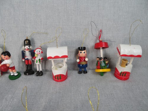 Vintage Weihnachtsschmuck aus Holz 28, 21 beschriftet Taiwan - Bild 3 von 5