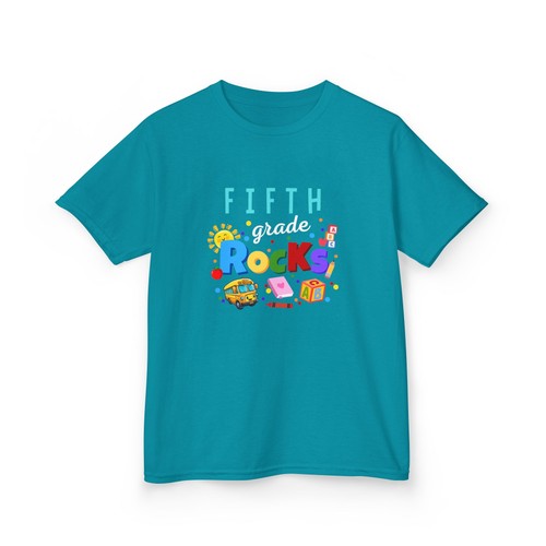 Back to School Fifth Grade Rocks Kids Tee, Boys and Girls School Shirt (NEW) - Picture 4 of 69