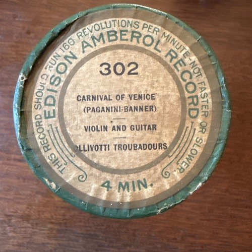 Disco Cilindro Edison Amberol 4 Minutos “Carnaval de Venecia” En Estuche Original - Imagen 3 de 3