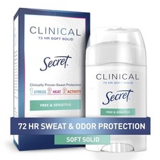 Secret Clinical Soft Solid Antiperspirant Deodorant, Unscented Sensitive, 1.6 oz