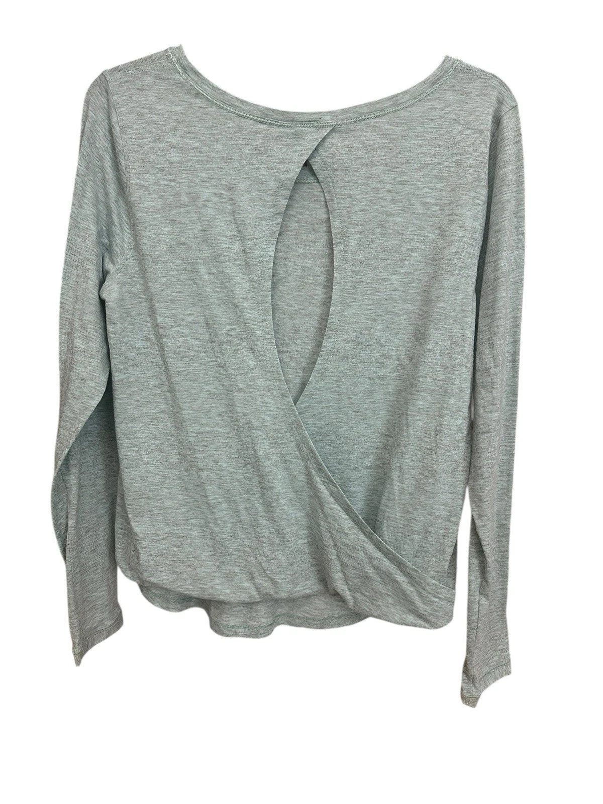 Lululemon Shirt Wild Twist Long Sleeve Size~8 Heathered Tonic Sea Blue #DD9-6