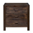 Wood Nightstand End Side Table with 3 Drawer for Living Room Bedroom