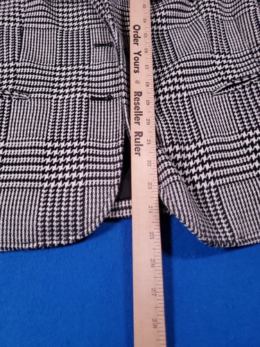 Lauren Ralph Lauren Houndstooth Plaid Print Button Up Down Blazer Jacket Size 14 - Picture 11 of 19