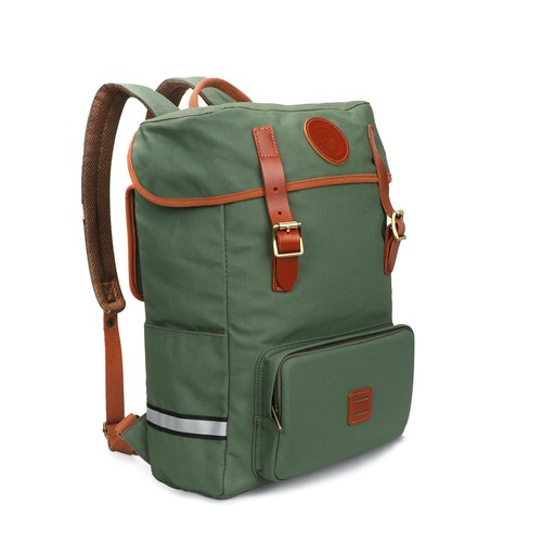 Canvas Leather Backpack Pannier for Bicycle Rear Rack, 15.6-16 inch Laptop Ba... - Picture 9 of 9