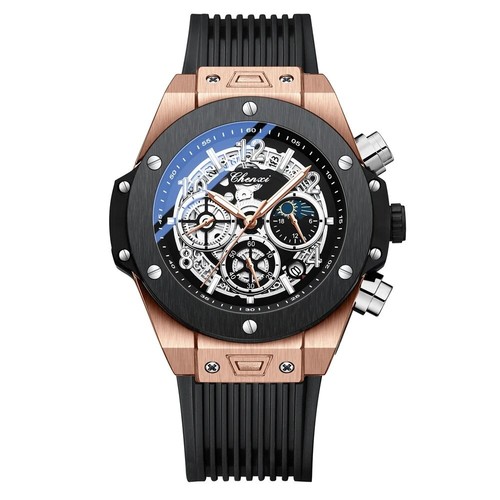 CHENXI Chronograph Men's Quartz Watch Sports Luminous Silicone Strap Date 3ATM - Picture 17 of 19