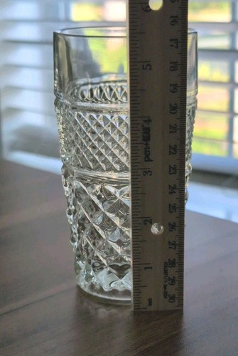 Anchor Hocking Set of 4 Wexford Cut Clear Glass Water/Tea Glasses 5.5" NICE - Picture 7 of 7