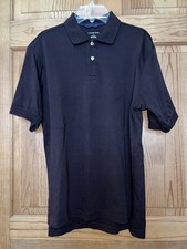 Lands End Boys Polo Shirt Brown short sleeve size L 14-16 