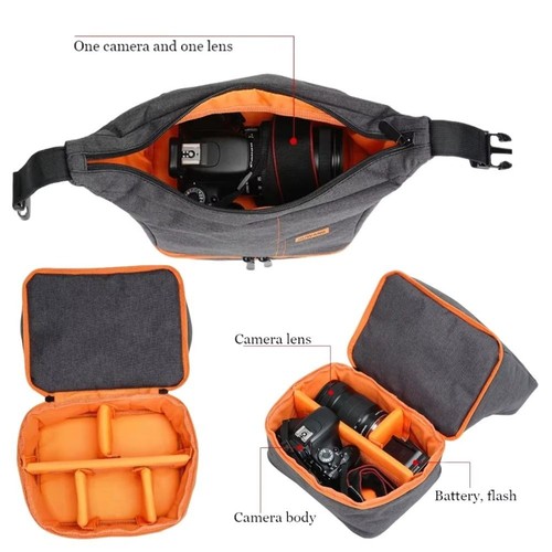 Waterproof DSLR Camera Bag Single Shoulder Camera Handbag Outdoor Travel - Picture 9 of 12