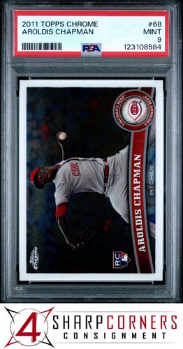 Arroldis Chapman RC 2011 Topps cromo #68 rojos PSA 9 - Imagen 1 de 2