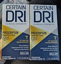 2 PACK- Certain Dri Prescription Strength Clinical Anti-Perspirant Roll- On