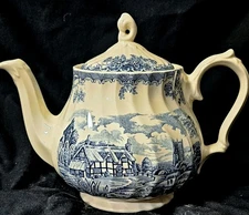 Churchill China Blue Willow Tea Pot