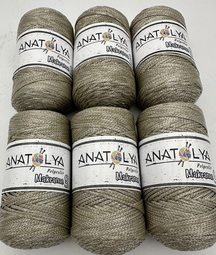 Anatolya 2mm Polyester Cord Crochet Bags Macrame - 6x100g Rolls - Mottled Khaki - Picture 5 of 10