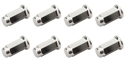 (8 Pack) ITP Flat Base Chrome Lug Nut 10mm x 1.25mm Thread Pitch w/14mm Head - Picture 2 of 8