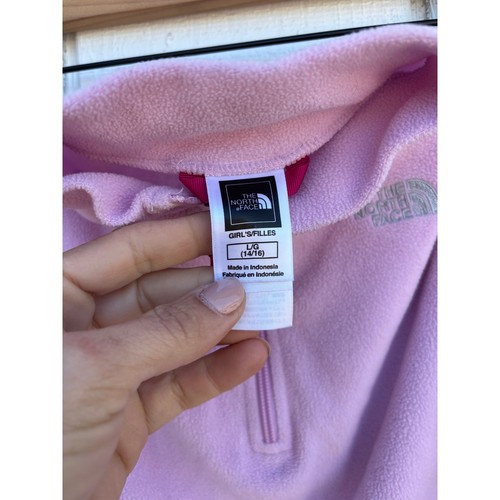 The North Face Pink Fleece, Quarter Zip, Girls Size L (14/16) - Picture 2 of 5
