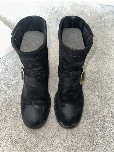 Stivali biker JIMMY CHOO giovani scamosciati neri due fibbie tg. 36 indossati una volta nella scatola - Foto 11 di 11