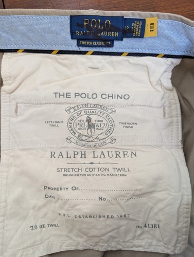 Polo Ralph Lauren pantaloncino uomo taglia 38 kaki elasticizzato vestibilità classica twill - Foto 5 di 8
