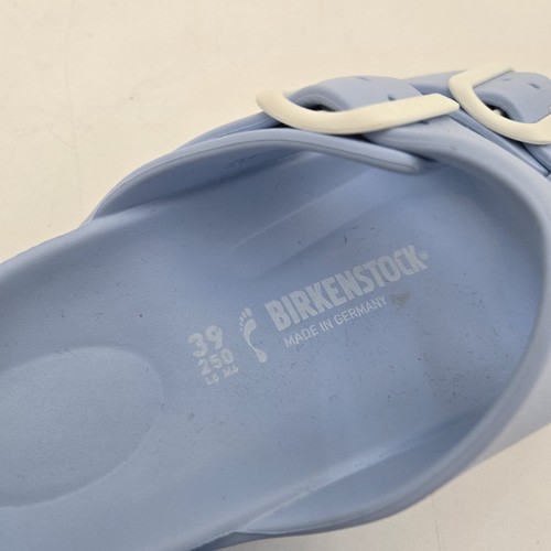 Birkenstock Womens Light Blue Sandals With White Buckles Size 10 US 39 EUC 250lb - Picture 8 of 11