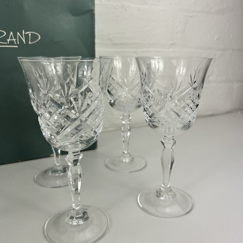 Vintage J.G Durand Crystal Glasses Bundle - 4 Goblets + 4 Wine Glasses #226 - Picture 4 of 7