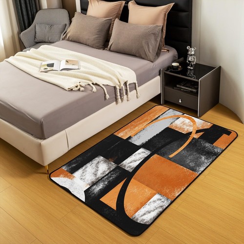 Orange Black White Area Rug 5x7 for Girls Boys Kids Geometric Decorative Carp... - 第 4/7 張圖片